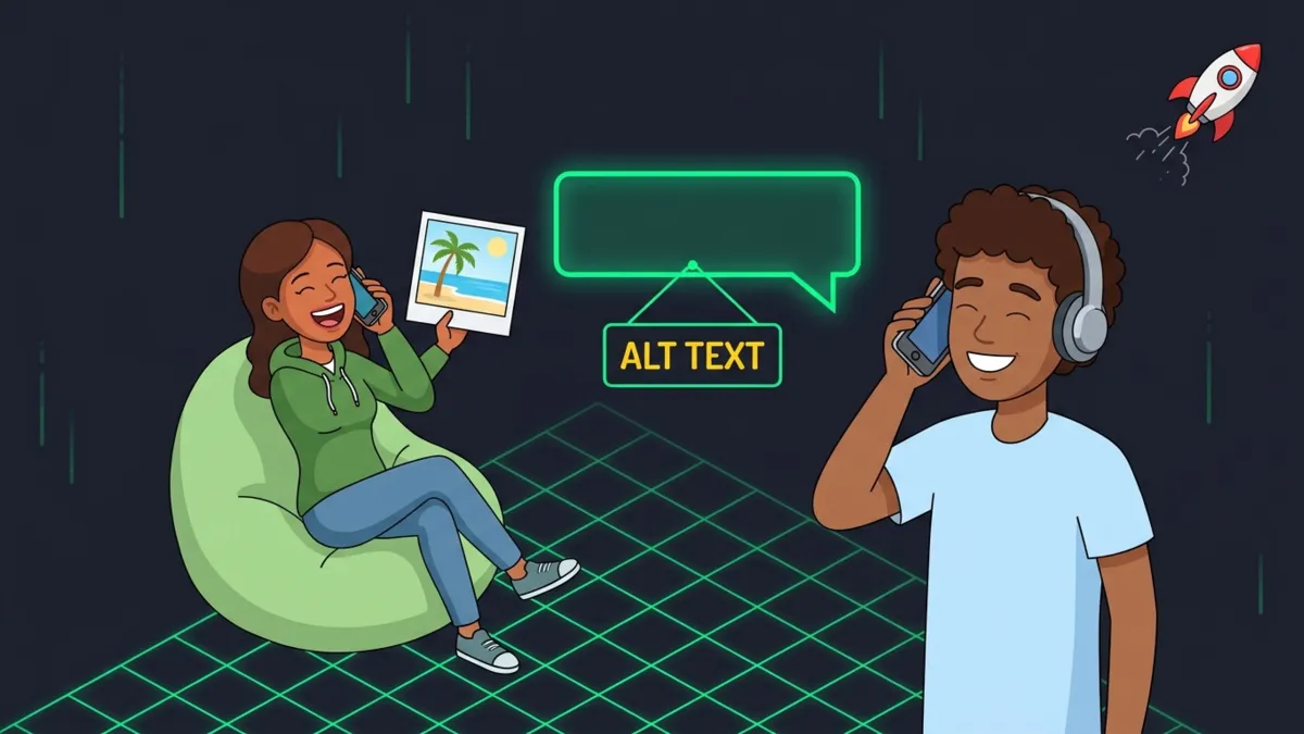 Ein Alternativtext (Alt-Text) sagt, was du am Telefon über ein Bild sagen würdest