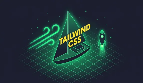 Grünes Segelboot mit Tailwind CSS Segel im Rückenwind