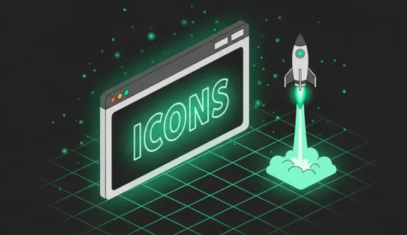 Grüner Browser mit ICONS Schriftzug und Rakete Header NCA 2026